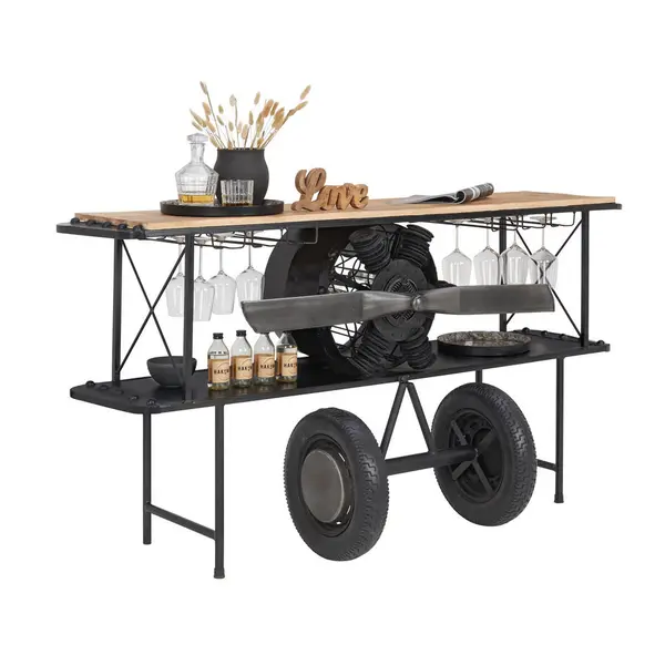 Bar in culoare natur, negru
