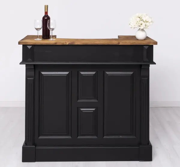 Bar mic 120cm cu finisaj Black/Chestnut Brown