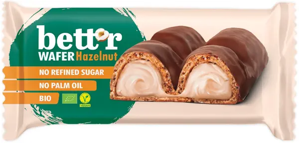 Bară bio cu foi, cremă de alune, 33 g, Bett'r