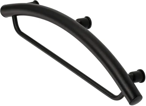 Bara de sustinere, cu suport prosop, 2 in 1, negru, montare pe perete Deante Vital