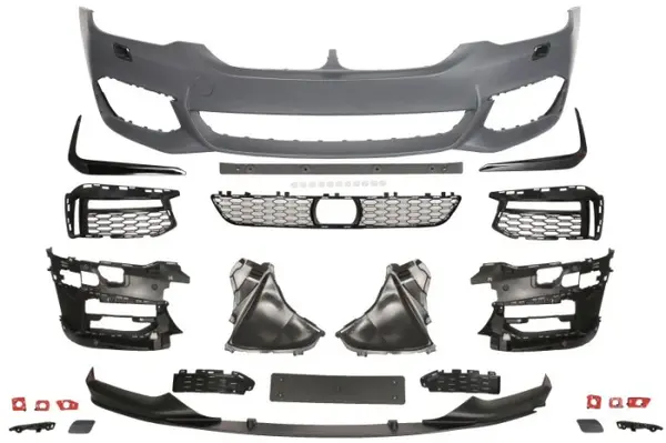 Bara Fata, cu montare radar, M PERFORMANCE, cu grilaje, cu orificii proiector ceata, cu gauri pentru spalator de faruri, grund potrivit BMW 5 G30, F90 02.17-