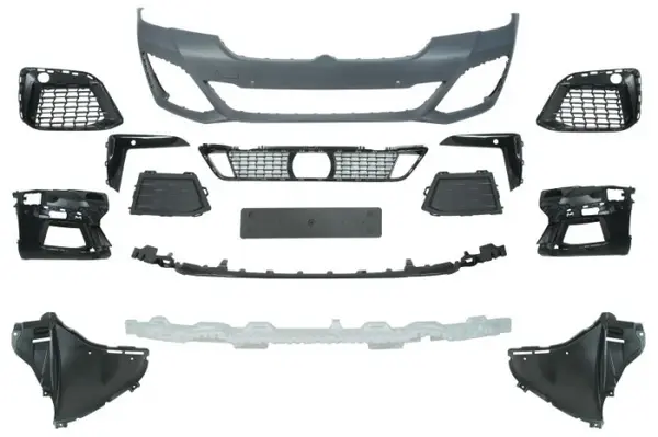 Bara fata model pachet M, cu locas spalator faruri cu 4 gauri senzori parcare, grunduita potrivit BMW X1 F48 dupa 2015