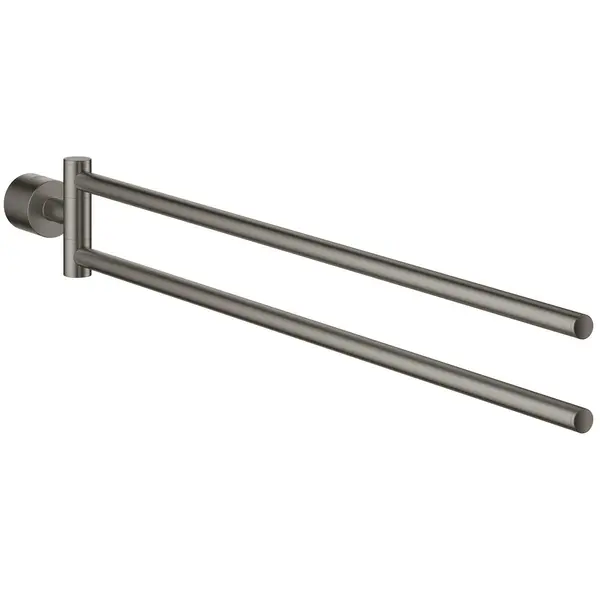 Bara prosop Grohe Atrio 40308AL3, 2 brate, montare pe perete, pivotant, fixare ascunsa, metal, Hard graphite