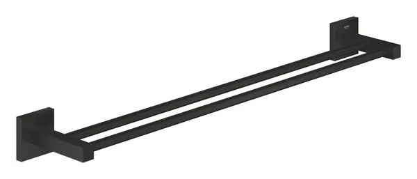 Bara prosop Grohe, Start Cube Double Towel Bar 600mm, montare pe perete, fixare ascunsa, 600mm lungime, dubla, negru
