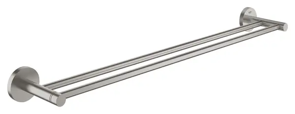 Bara prosop Grohe, Start Double Towel Bar 600mm, montare pe perete, fixare ascunsa, bara dubla, 600mm, super steel, crom mat