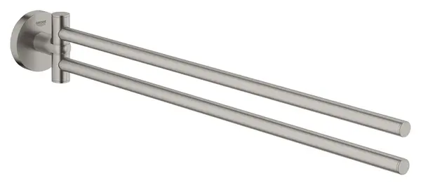 Bara prosop Grohe, Start Double Towel Bar, montare pe perete, fixare ascunsa, bara dubla, super steel, crom mat