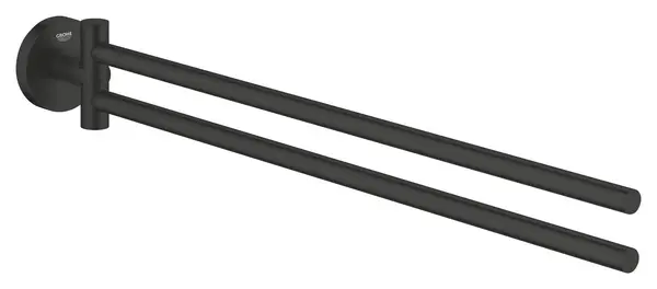Bara prosop Grohe, Start Double Towel Bar, montare pe perete, fixare ascunsa, bara dubla, negru