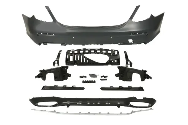 Bara Spate, AMG STYLING, cu dunga; cu paranteze de montaj; cu valabilitate, cu gauri pentru senzorii de parcare, grund potrivit MERCEDES E ALL-TERRAIN S213 Sedan 01.16-