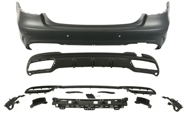 Bara (Spate, AMG STYLING, cu intarire; cu paranteze de montaj; cu valabilitate, cu gauri pentru senzorii de parcare, grunduit) potrivit MERCEDES E T-MODEL (S212) Sedan 02.13-05.16