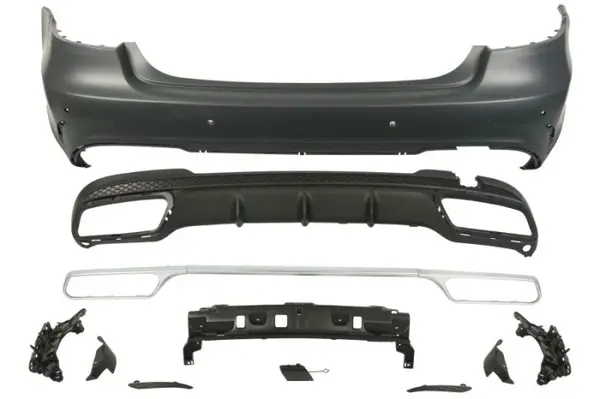 Bara spate model AMG cu intaritura; cu suporti montaj, cu locas senzori parcare, aluminiu grunduit potrivit MERCEDES Clasa E T-MODEL S212 2013-2016