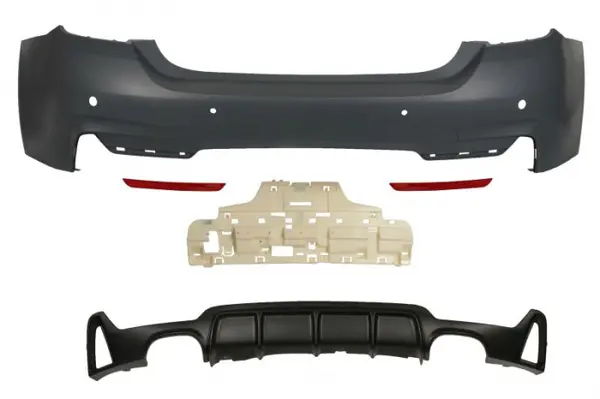 Bara spate pachet M, complet, numar locas senzori parcare 4, grunduit, cu iesire teava evacuare dubla BMW 4 F32, F33, F82, F83 COUPE Cabriolet intre 2013-2017