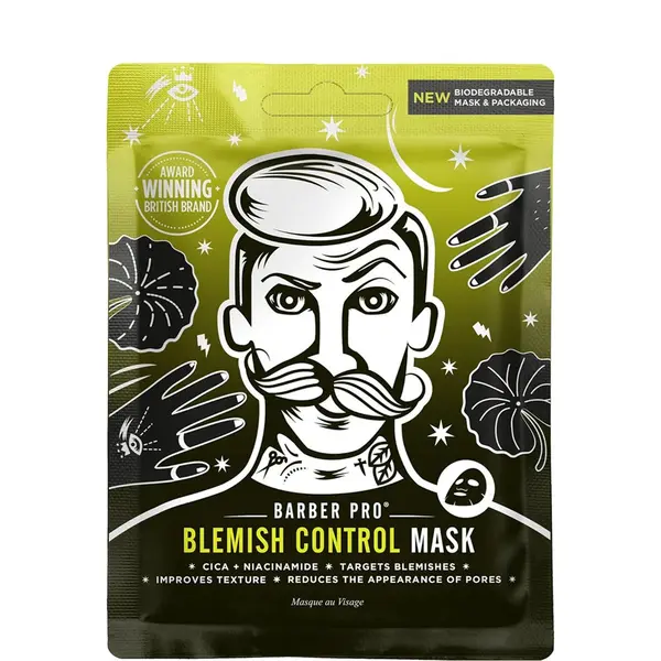 Barber Pro Blemish Control Face Sheet Mask - 100% Biodegradable