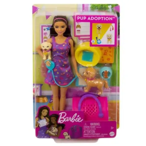 Barbie Set Papusa Barbie Pup Adoption