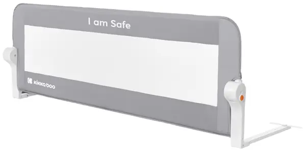 Barieră de protecție pentru pătuț KikkaBoo - I am safe, 120 cm, gri