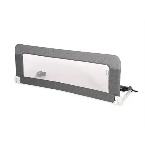 Bariera protectie pat Lorelli, Safety Night, reglabila, husa detasabila, cadru metalic invelit in material moale, 118 x 44 cm, Grey Sweet Dreams