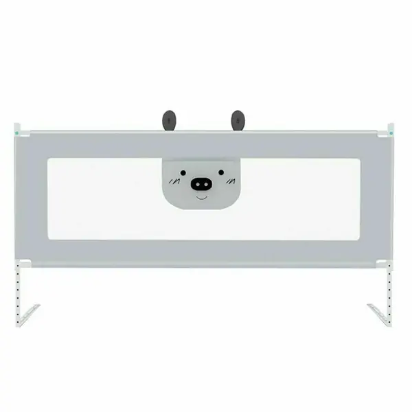 Bariera protectie pat, Primabobo, Bears, XXL, Culisanta, Cu inaltime reglabila 68-98 cm, 180 cm, Gri