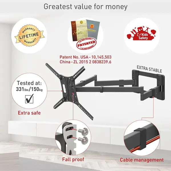 Barkan TV Wall Mount 13- 83 Black Barkan TV Wall Mount 13`- 83` Black