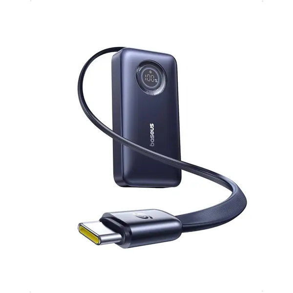 BASEUS Acumulator extern Baseus EnerCore CR11 10.000 mAh, 45W, cu cablu USB-C retractabil, Negru