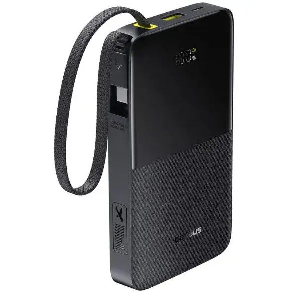 BASEUS Acumulator extern Baseus EnerFill FC51 Bipow2 Pro, Digital Display, 10.000 mAh, 22.5W, USB-C, USB-A, Negru