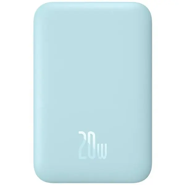 BASEUS Acumulator extern Baseus Magnetic Mini Wireless, 6000 mAh, Incarcare rapida, 20W, cablu USB-C inclus, Albastru