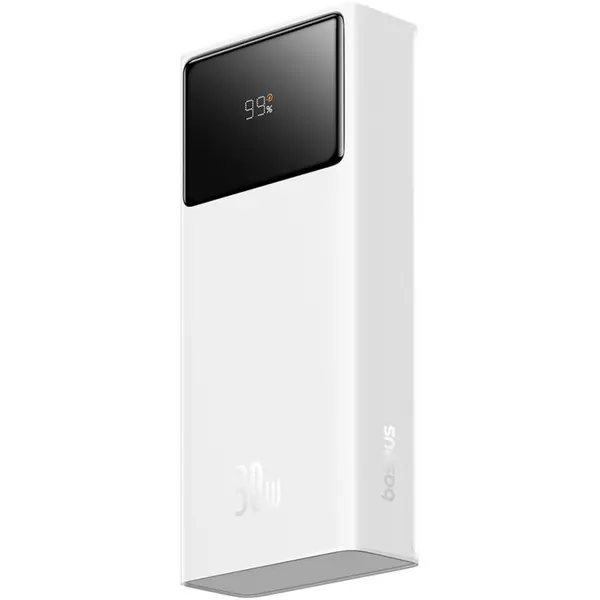 BASEUS Acumulator Extern Baseus Star-Lord Digital, display, capacitate 20000mAh, 30W, 2 x USB, 1 x USB Type-C, Total 5V-3A, Alb, P10022904213-00 - 6932172635657