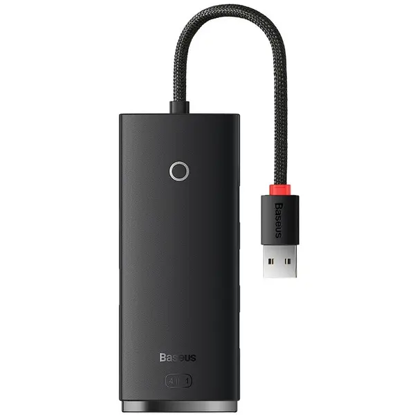 BASEUS Adaptor Baseus WKQX030101, 4 porturi, Hub USB-A, USB 3.0, 1 m, Negru