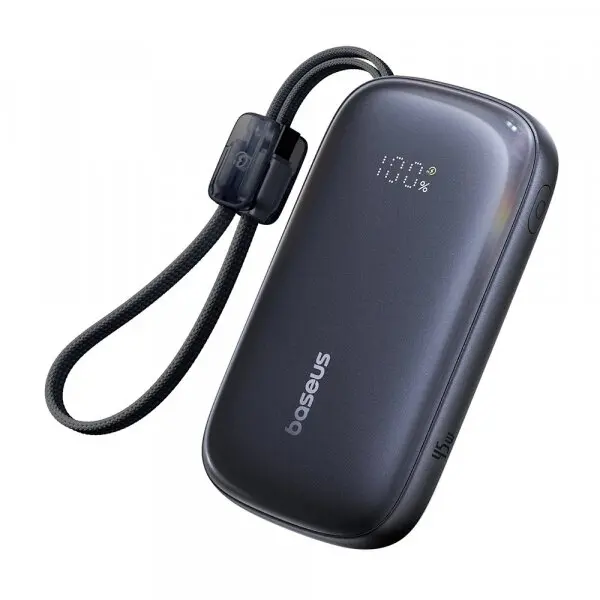 BASEUS Baterie Externa Baseus EnerFill FC21 Qpow 3 Ultra, 10000mAh, 45W, QC + PD, 1 x USB-A - 1 x USB-C, Neagra