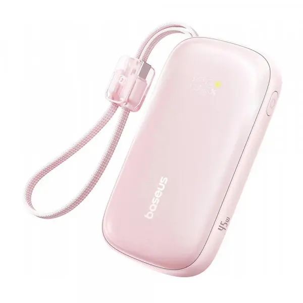 BASEUS Baterie Externa Baseus EnerFill FC21 Qpow 3 Ultra, 10000mAh, 45W, QC + PD, 1 x USB-A - 1 x USB-C, Roz