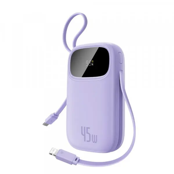 BASEUS Baterie Externa Baseus EnerFill FC31 Qpow 3, 10000mAh, 45W, QC + PD, 1 x Lightning - 1 x USB-A - 2 x USB-C, Mov