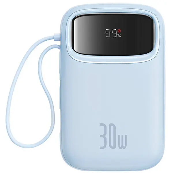 BASEUS Baterie externa Baseus, QPow 2, 10000mAh, 30W, 2xUSB-C, albastru