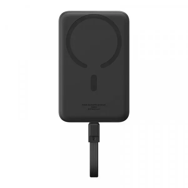 BASEUS Baterie Externa Wireless Baseus Magnetic Mini, 10000mAh, 30W, PD + FQI, 1 x QI - 2 x USB-C, Neagra P1002210B113-00