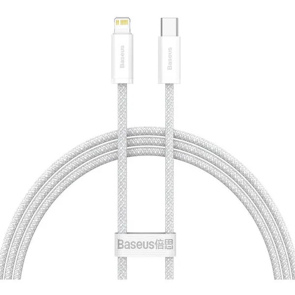 BASEUS CABLU alimentare si date Baseus Dynamic, Fast Charging Data Cable pt. smartphone, USB Type-C la Lightning Iphone PD 20W, braided, 1m, alb