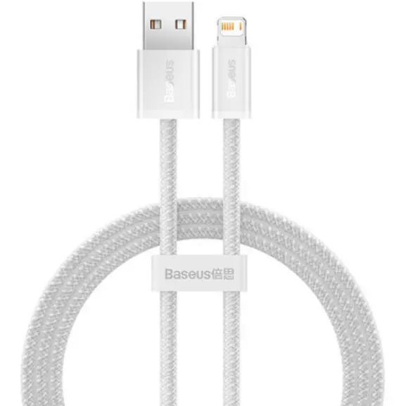 BASEUS CABLU alimentare si date Baseus Dynamic Series, Fast Charging Data Cable pt. smartphone, USB la Lightning Iphone 2.4A, 1m, braided, alb