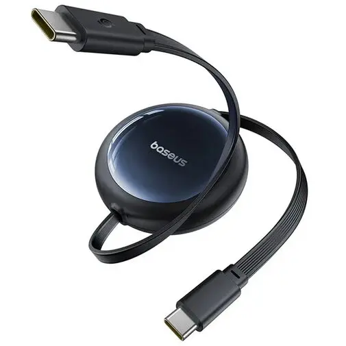 BASEUS Cablu alimentare si date Baseus Nomos, Fast Charging Data Cable pentru smartphone, retractabil, USB Type-C la USB Type-C 100W, 1.5m, negru