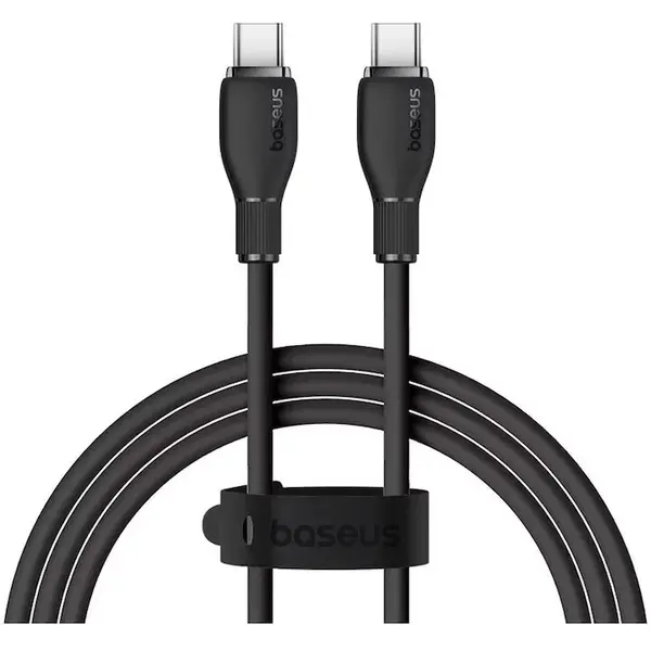 BASEUS CABLU alimentare si date Baseus Pudding, pt. smartphone, USB Type-C la USB Type-C, 100W, 1.2m, Negru
