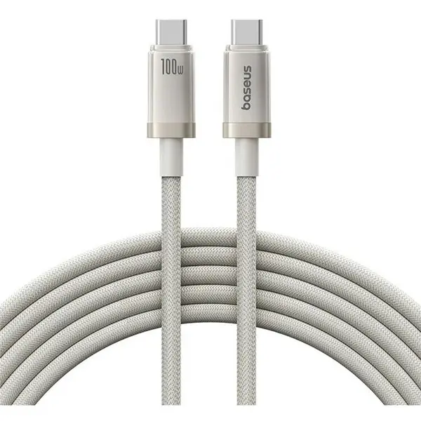 BASEUS CABLU alimentare si date Baseus Titanium, pt smartphone, USB Type-C la USB Type-C 100W, Braided, 1m, Galben P10378100G21-00