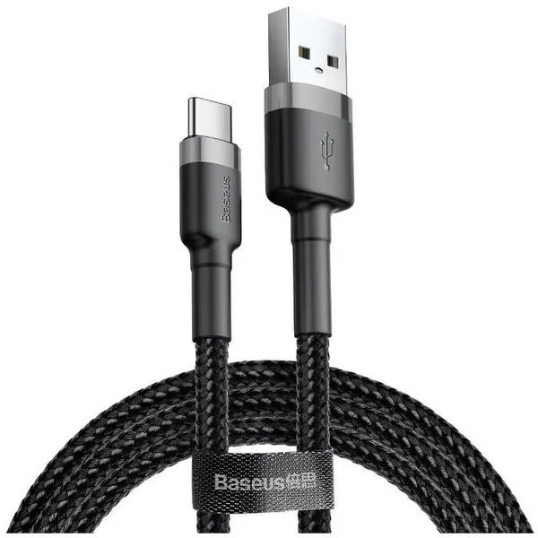 BASEUS Cablu Baseus Cabule USB-C Cablu 2A 3m (Negru+Gri)