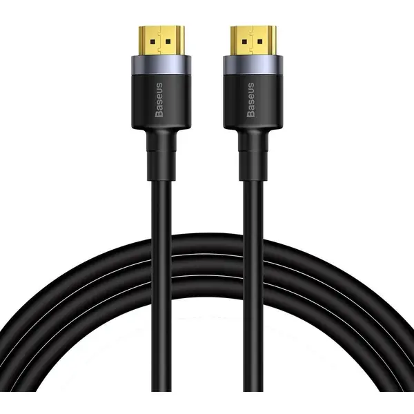 BASEUS Cablu Baseus, Cafule, CADKLF-G01, HDMI-HDMI 2.0 Rezolutie 4K 60Hz, Conectori placati cu aur 24K, Lungime 300 cm, Negru/Gri, PVC