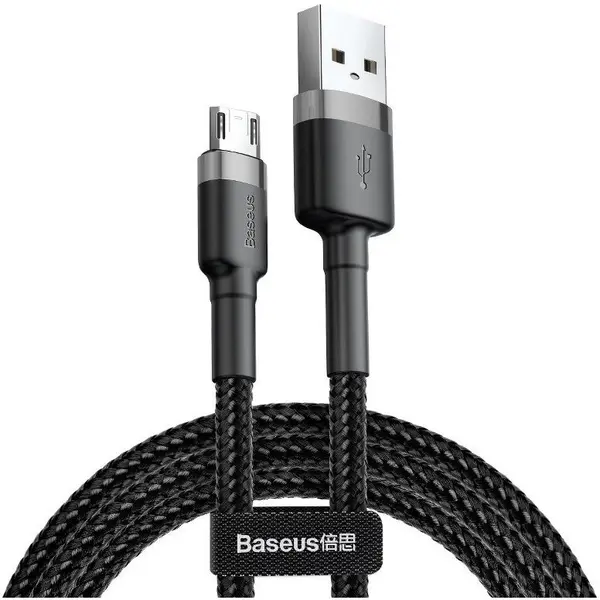 BASEUS Cablu Baseus Cafule Micro USB cablu 2.4A 0,5m (gri+negru