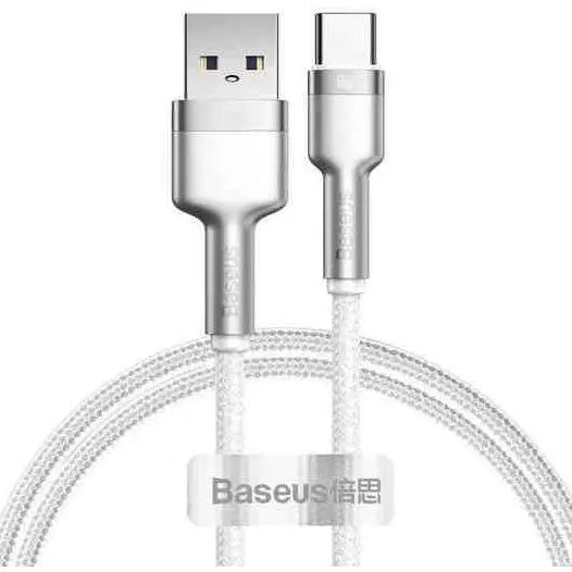 BASEUS Cablu Baseus Cafule Series Metal USB la USB-C, 66W, 1m, Alb