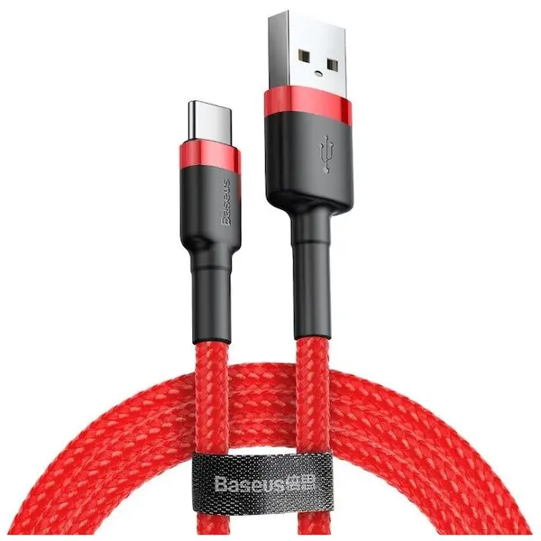 BASEUS Cablu Baseus Cafule, USB la USB-C, Quick Charge, 3A, 0.5m, Rosu