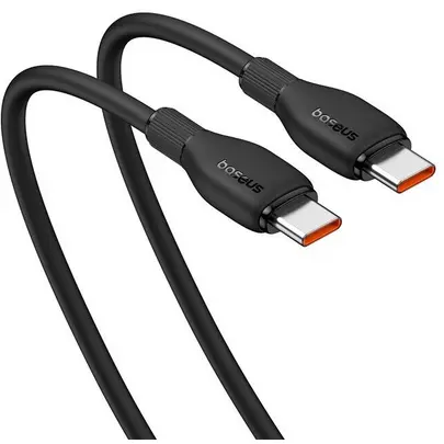 BASEUS Cablu Baseus Pudding Series, Incarcare rapida, USB-C la USB-C, 100W, 2m, Negru