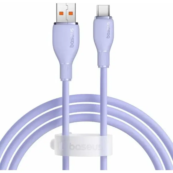 BASEUS Cablu Baseus Pudding Series, USB la USB-C, 100W, Fast Charging, 1.2m, Violet