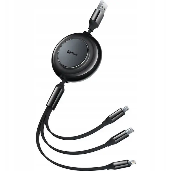 BASEUS Cablu, Baseus, USB-A la USB-C microUSB, Lightning 3.5