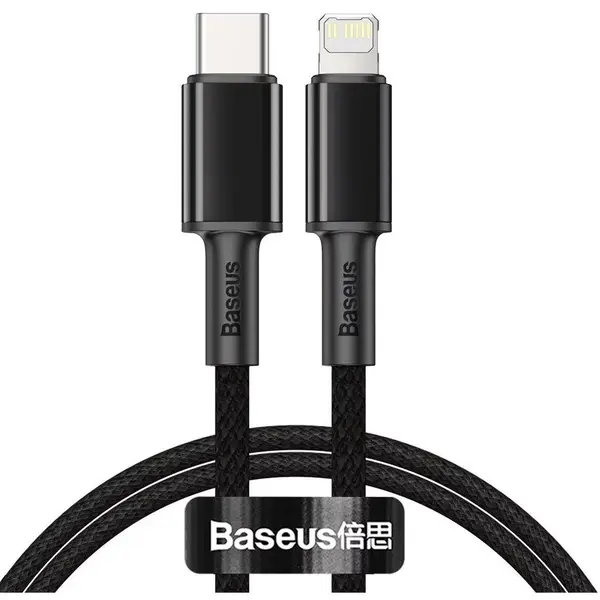 BASEUS Cablu Cablu impletit de inalta densitate Baseus tip C la Lightning, PD, 20W, 2m (negru)