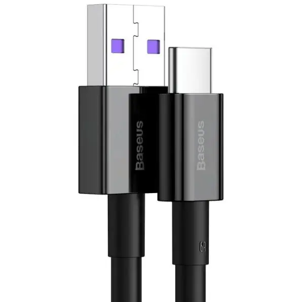 BASEUS Cablu Date si Incarcare Baseus USB la USB Type-C Superior, 2 m, Fast Charge, 66W, CATYS-A01, Negru