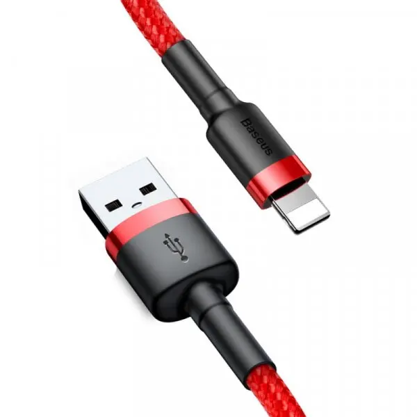 BASEUS Cablu Date si Incarcare USB-A - Lightning Baseus Cafule, 18W, 3m, Rosu CALKLF-R09