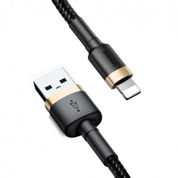 BASEUS Cablu Date si Incarcare USB-A - Lightning Baseus Cafule, 18W, 3m, Auriu CALKLF-RV1