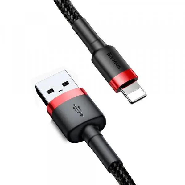 BASEUS Cablu Date si Incarcare USB-A - Lightning Baseus Cafule, 18W, 3m, Rosu CALKLF-R91