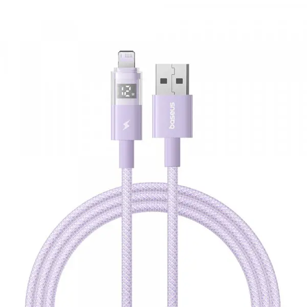 BASEUS Cablu Date si Incarcare USB-A - Lightning Baseus Display 2, 12W, 1m, Mov P10382700511-00